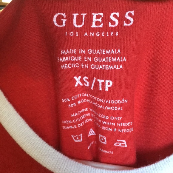 Red Guess Ringer Tee - Picture 3 of 3